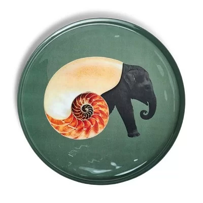 plateau rond en métal SHELLEPHANT GANGZAI - Maison James Close à Antibes