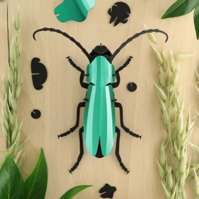 Insecte Rosalia Beetle Bleu en Papier à Assembler Assembli - Maison James Close à Antibes