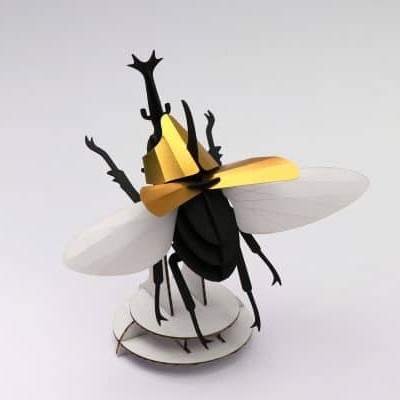 Insecte Scarabée Hercule en papier à assembler Assembli - Maison James Close à Antibes