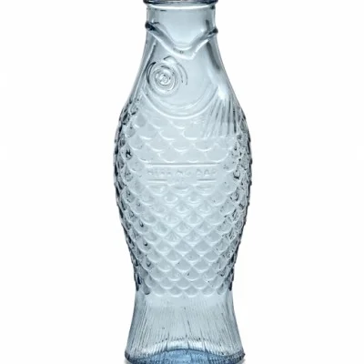 Carafe en verre Fish&Fish - Bleu Clair - Maison James Close à Antibes