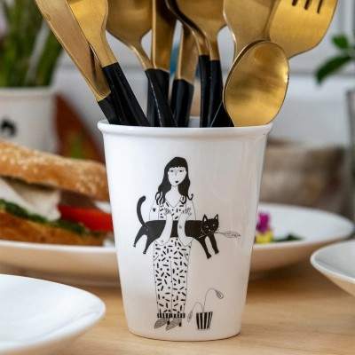 Mug Black cat Helen b - Maison James Close à Antibes