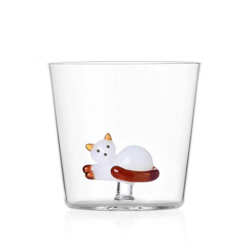 Verre chat blanc et ambre Ichendorf Milano - Maison James Close à Antibes