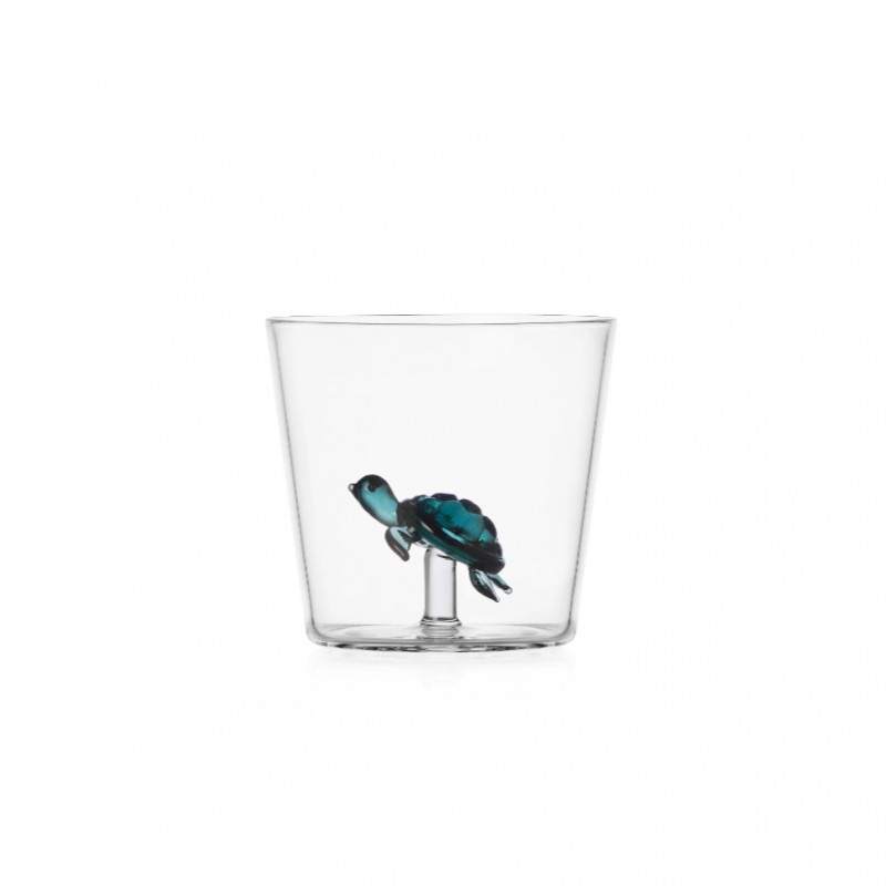 Verre tortue marine bleu pétrol - Maison James Close à Antibes