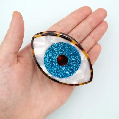 Pince à cheveux Oeil Bleu à paillettes - Edition limitée Coucou Suzette - Maison James Close à Antibes